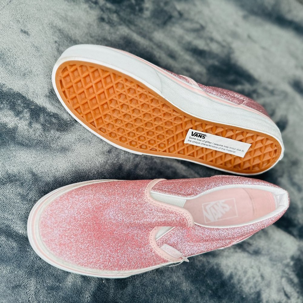Pink glitter slip on vans